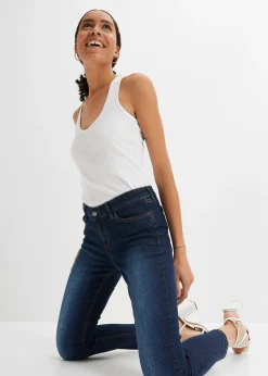 Jean slim taille mi-haute, cropped