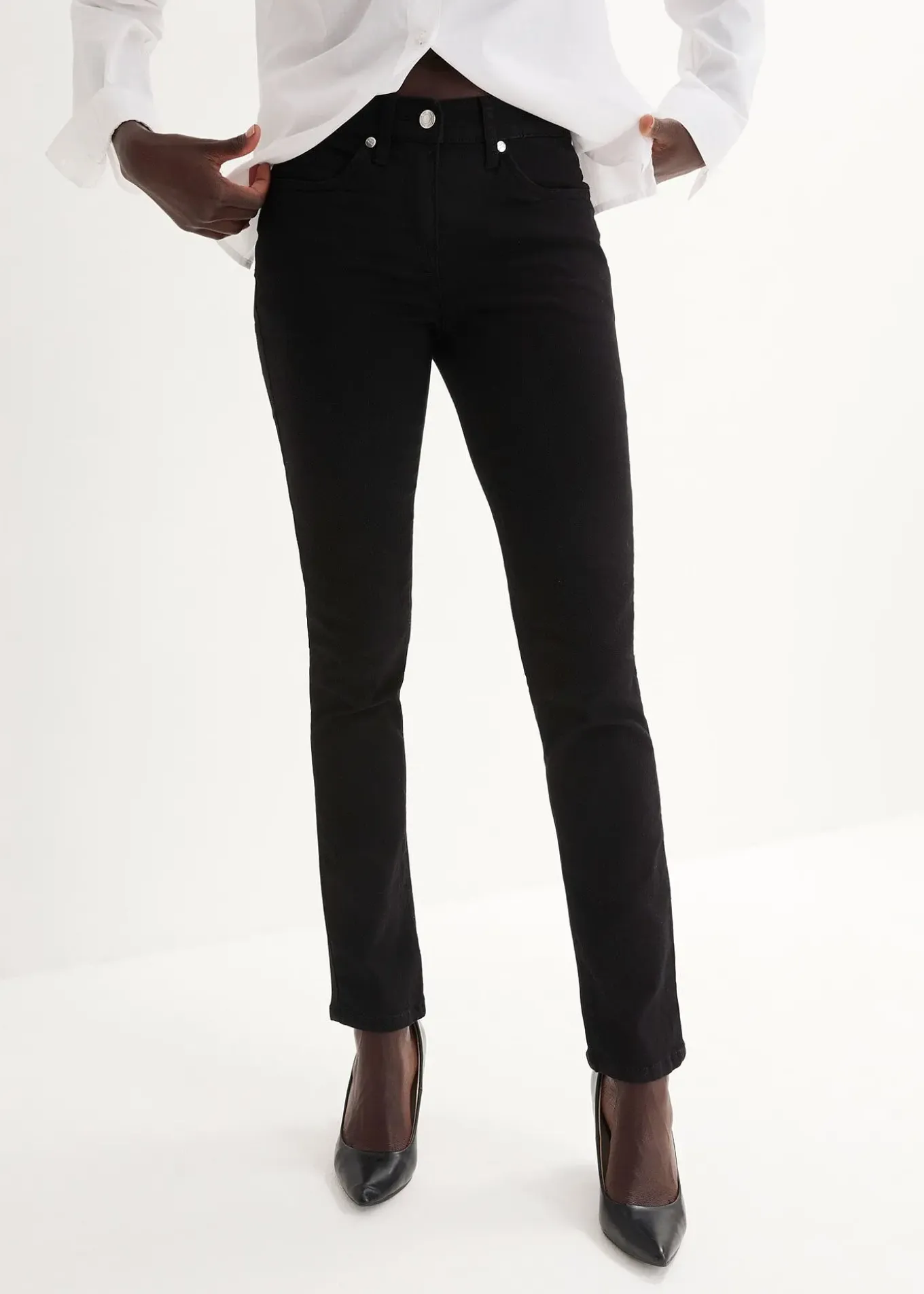 Jean slim taille mi-haute, très extensible