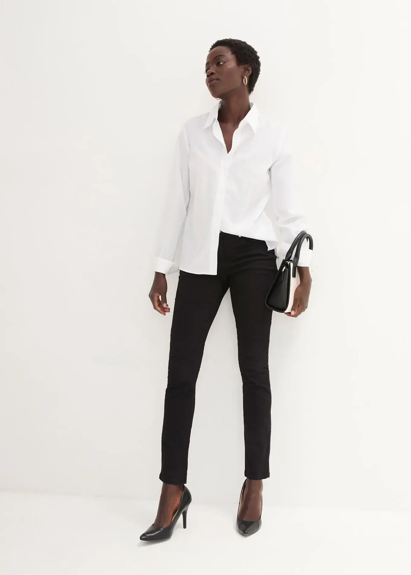 Jean slim taille mi-haute, très extensible