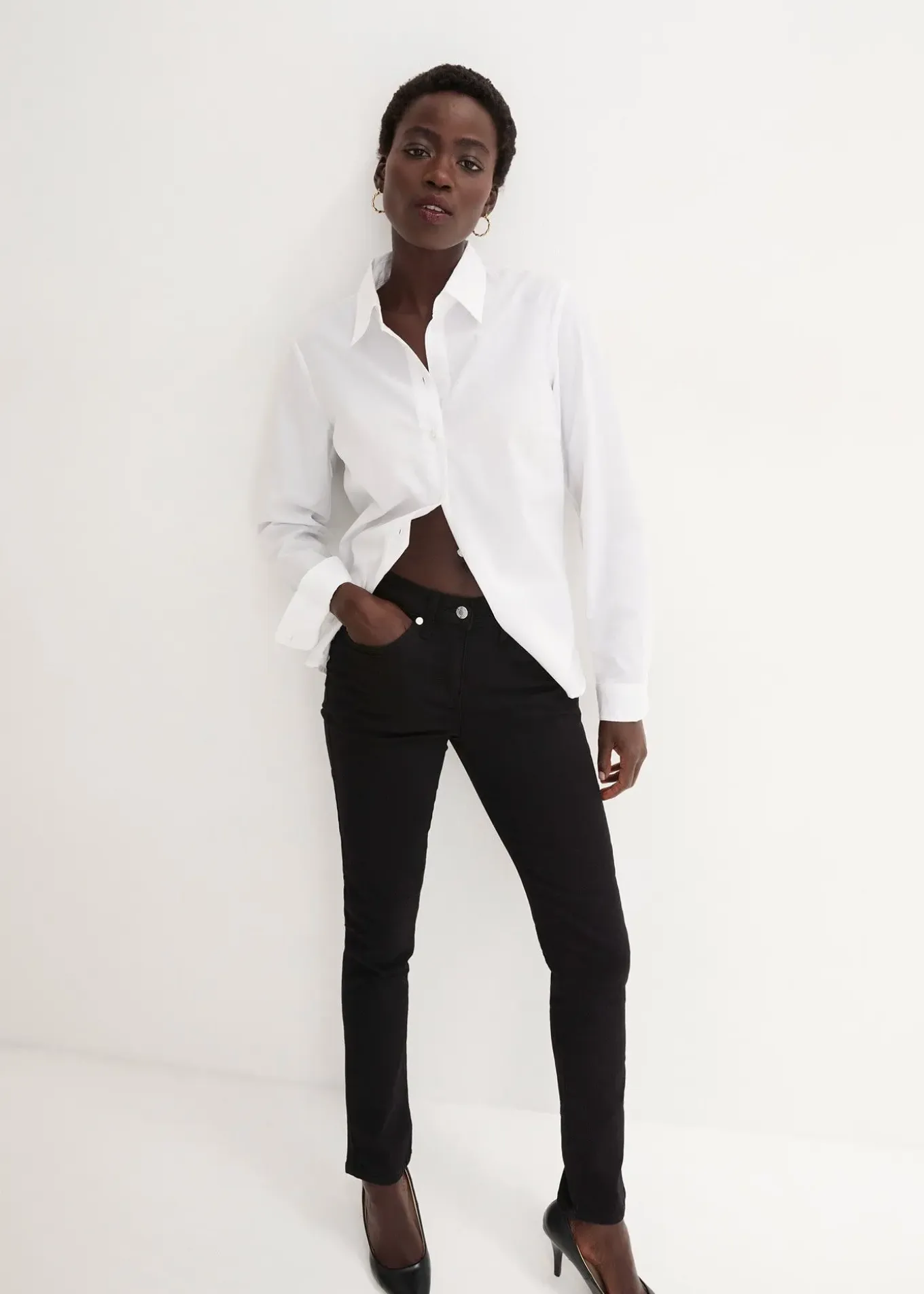 Jean slim taille mi-haute, très extensible