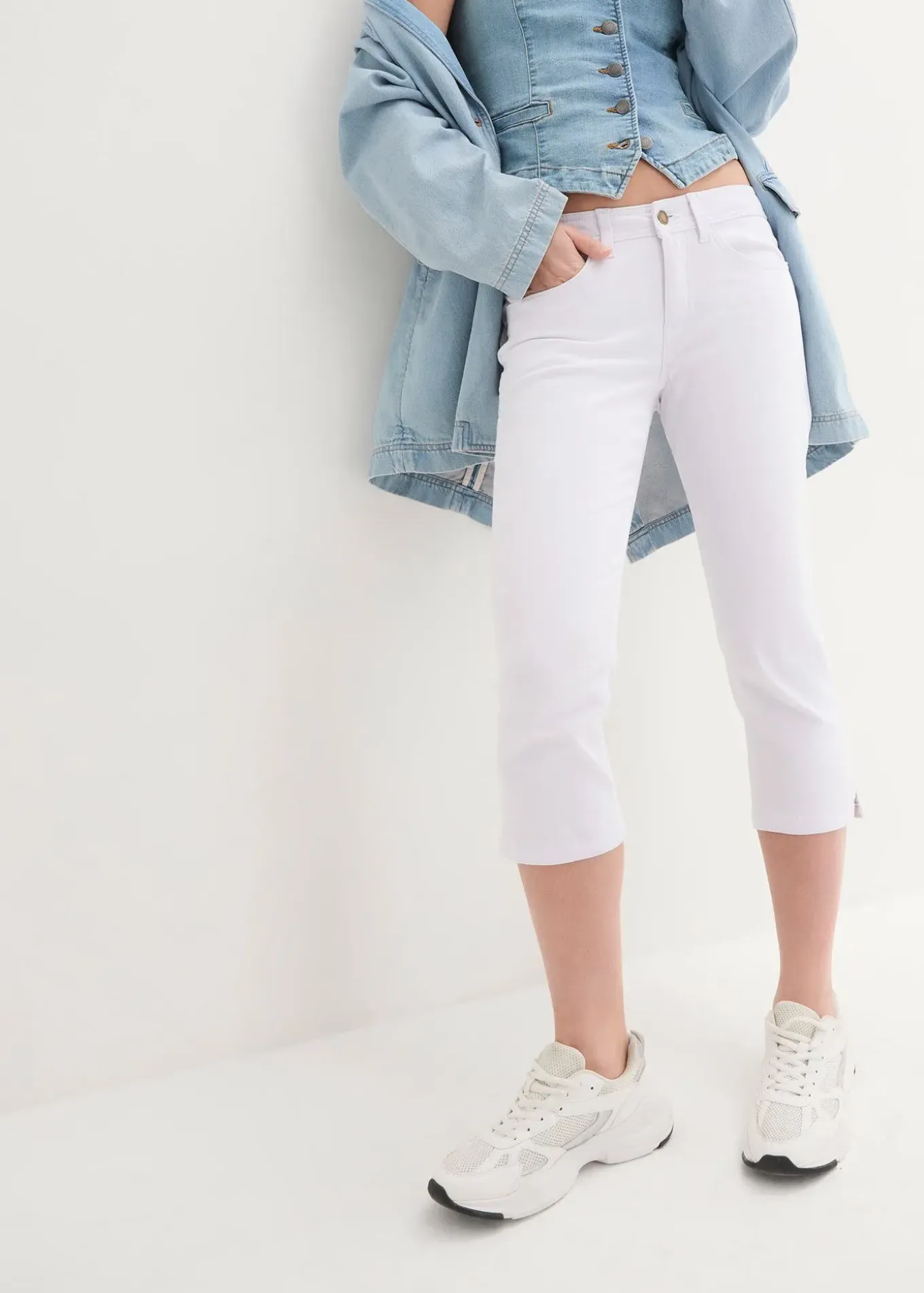 Jean slim taille mi-haute, raccourci
