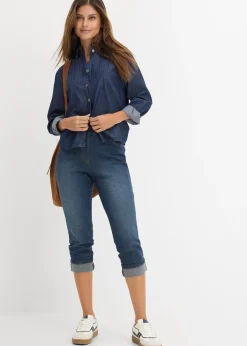 Jean slim, taille mi-haute, coton