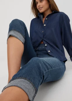 Jean slim, taille mi-haute, coton