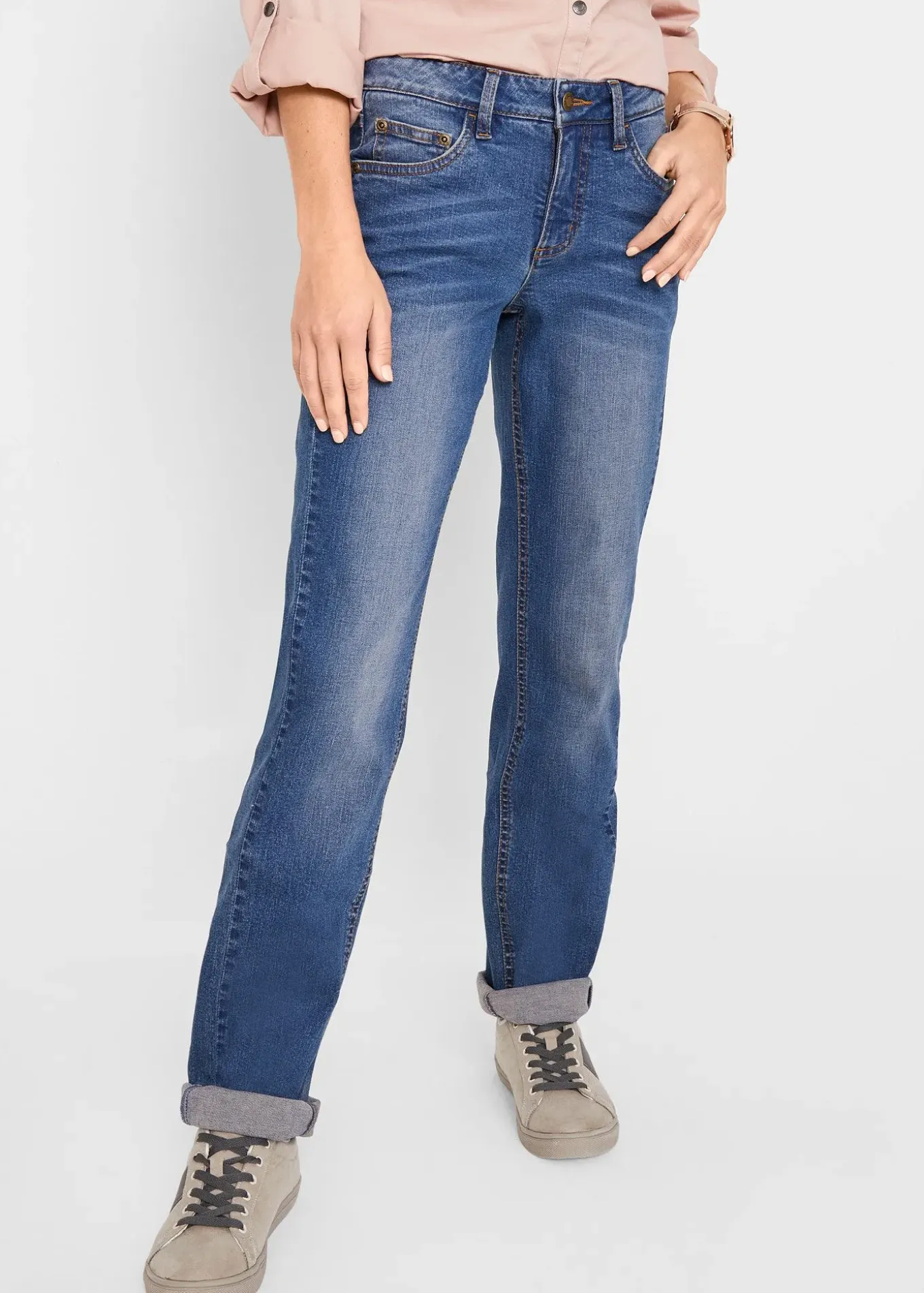 Jean Straight taille mi-haute, extensible