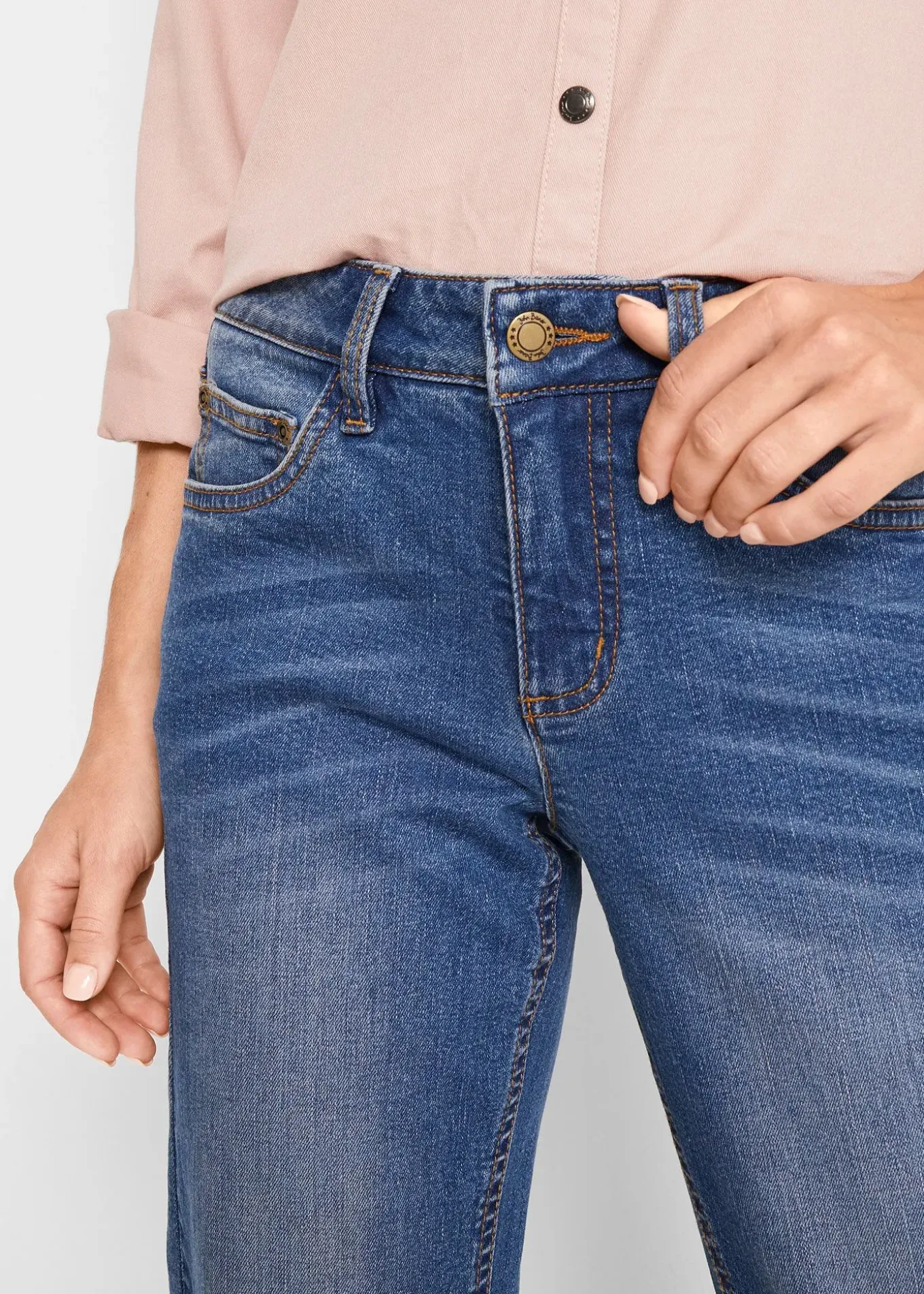 Jean Straight taille mi-haute, extensible