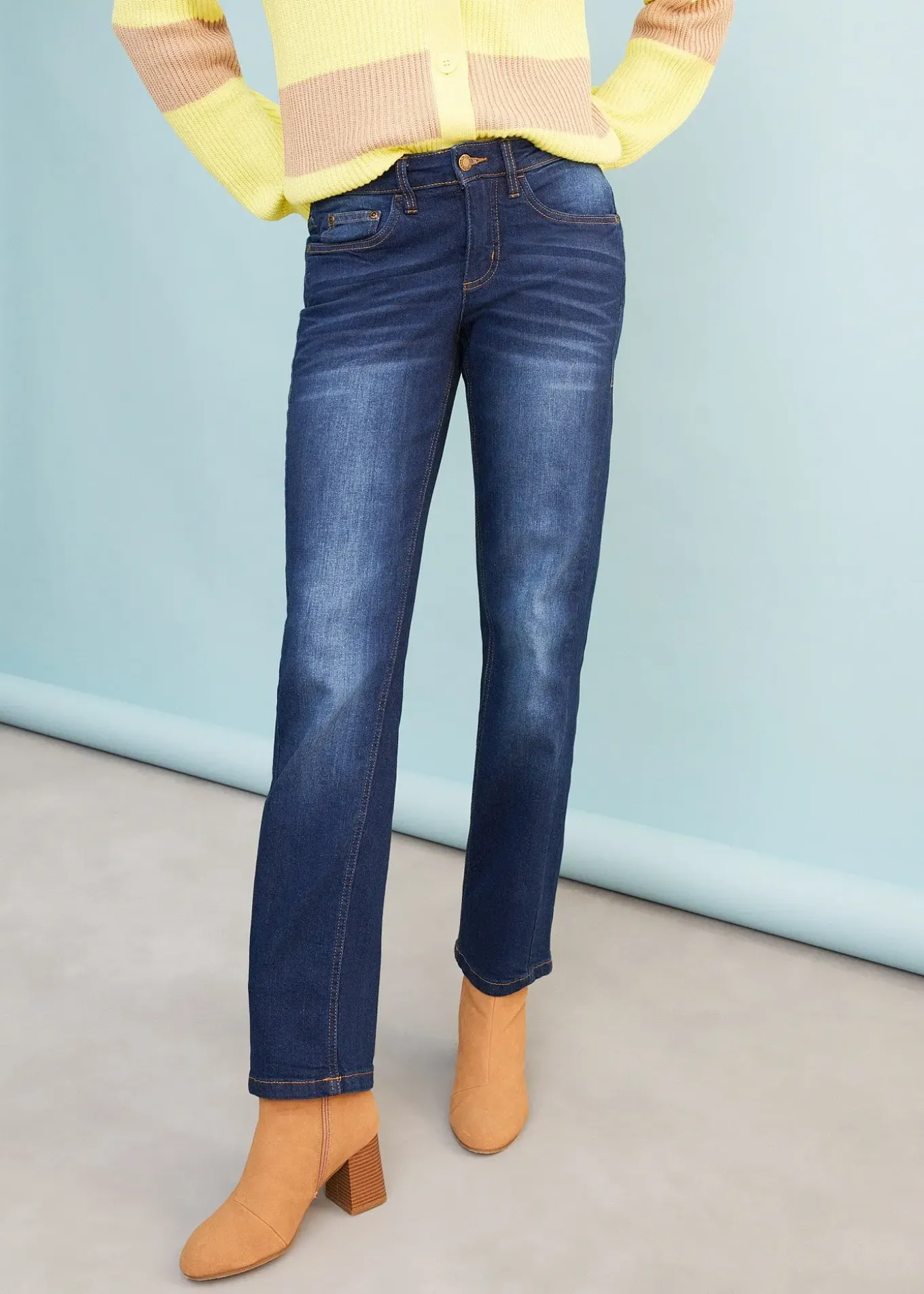 Jean Straight taille mi-haute, extensible