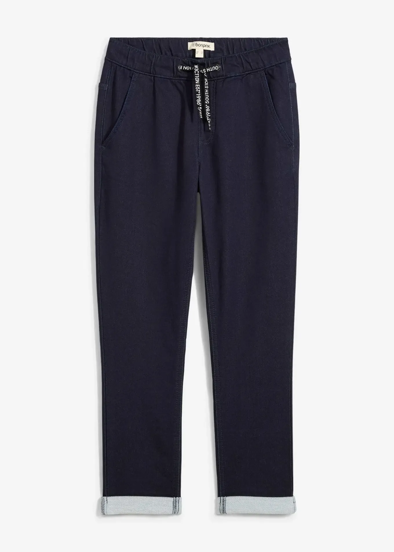 Jean sweat élastiqué regular, coupe droite