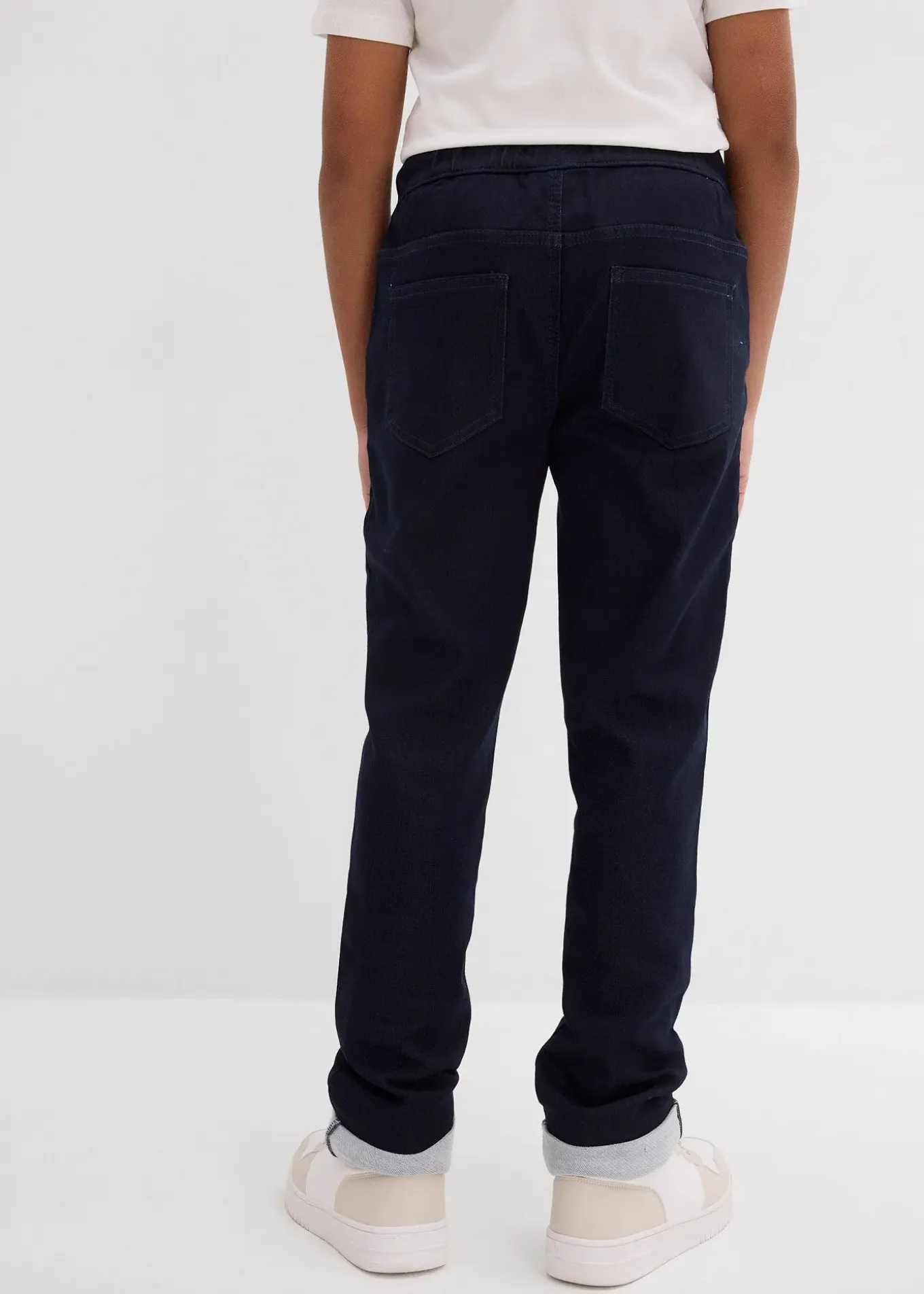 Jean sweat élastiqué regular, coupe droite