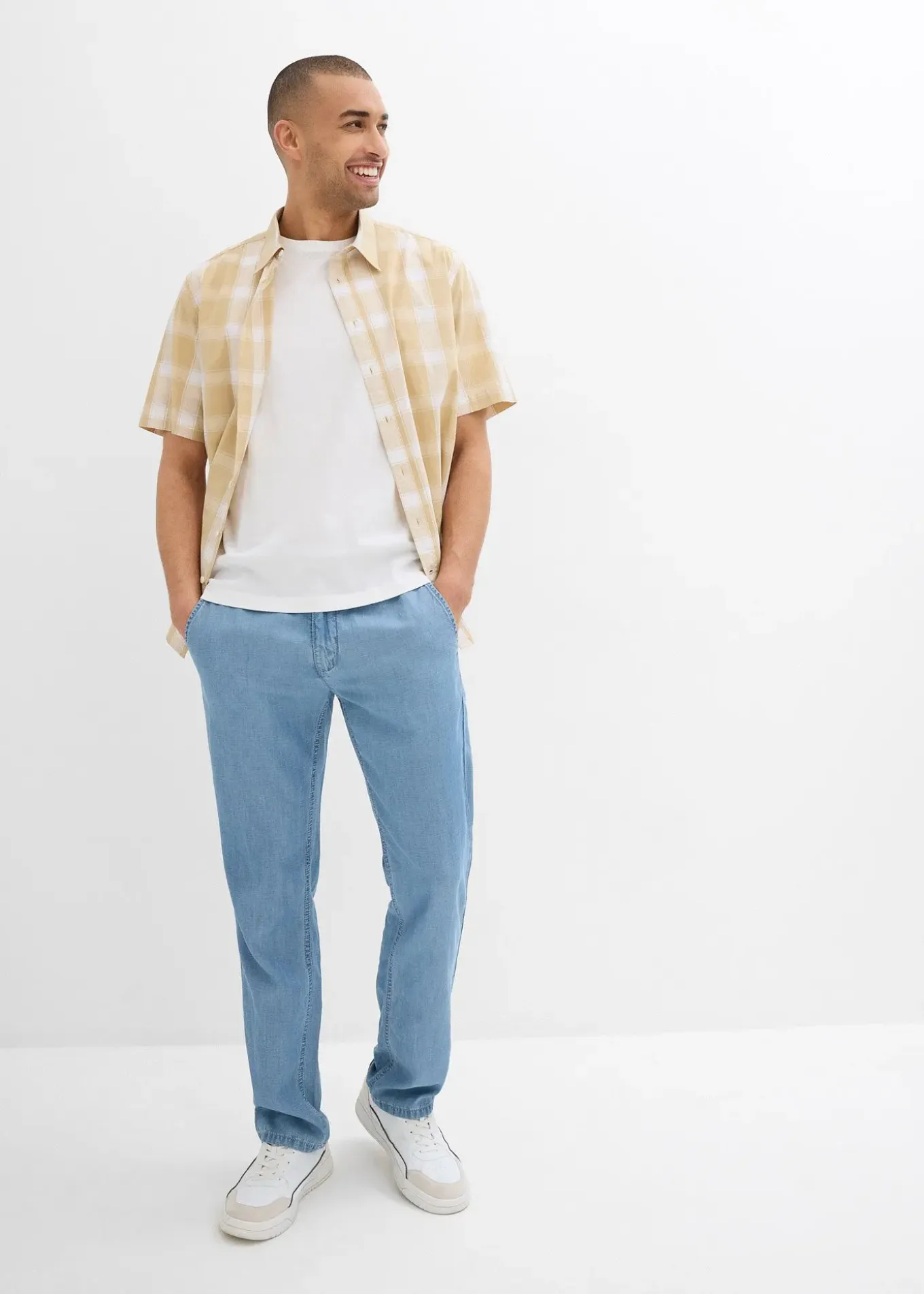 Jean taille extensible léger, Regular, Straight