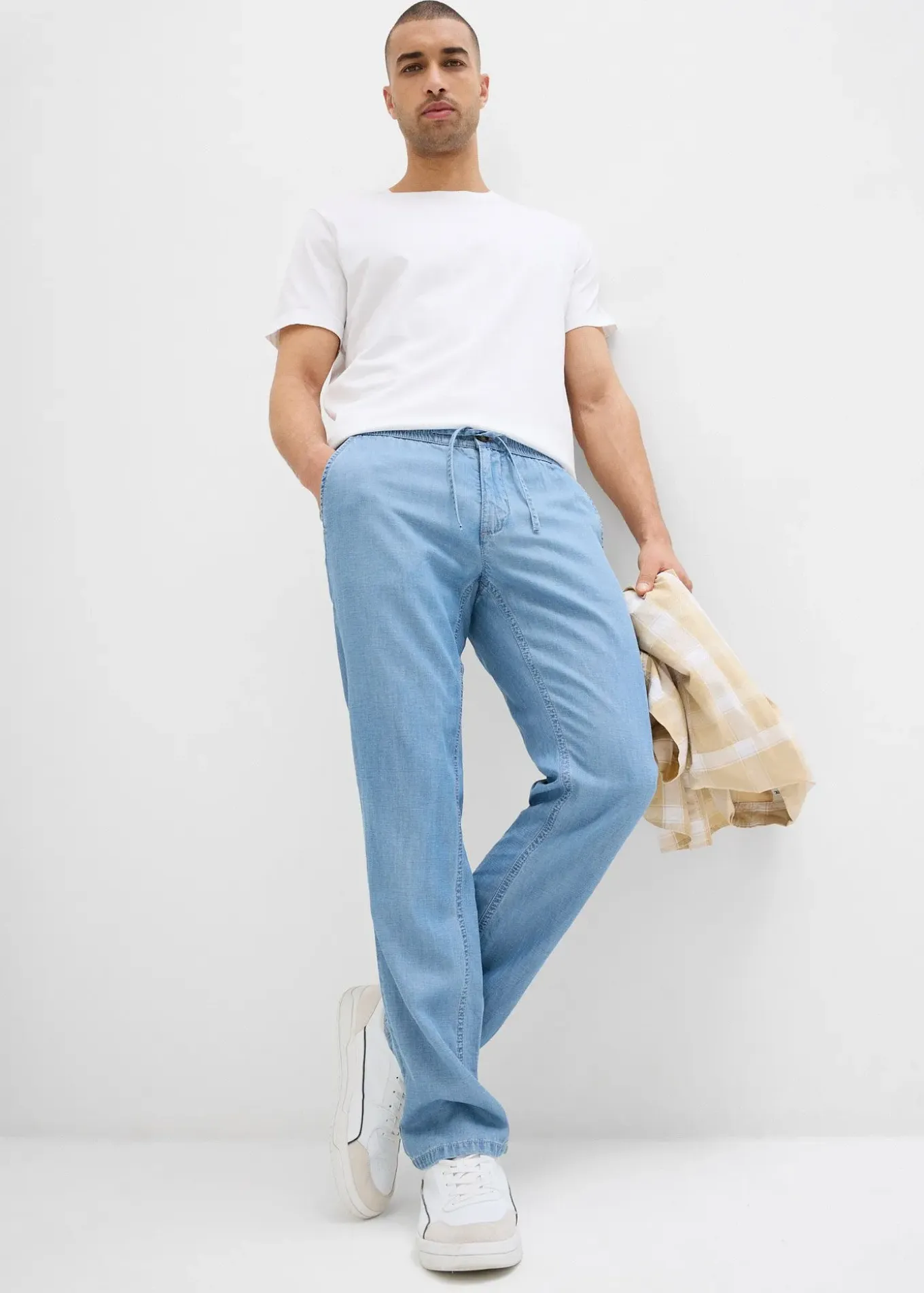 Jean taille extensible léger, Regular, Straight