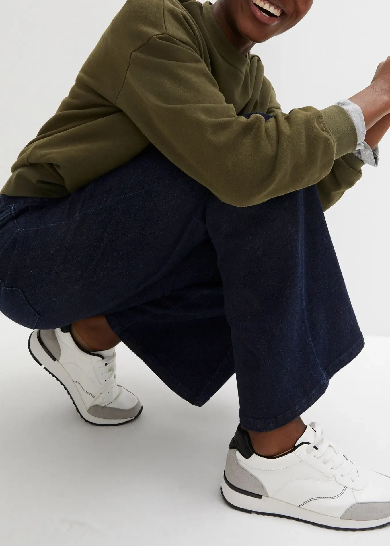 Jean taille haute Wide Leg, taille confortable