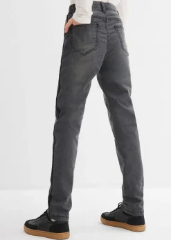 Jean thermique taille mi-haute, doublure jersey