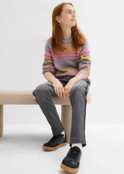 Jean thermique taille mi-haute, doublure jersey