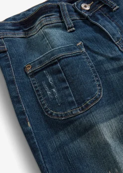 Jean évasé, taille basse, extensible