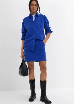 Jupe courte en velours côtelé