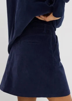 Jupe courte en velours côtelé