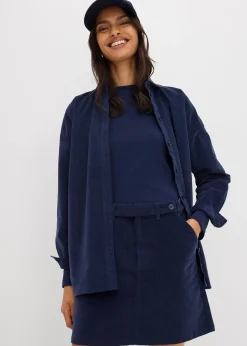 Jupe courte en velours côtelé