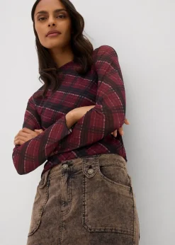 Jupe courte en velours côtelé délavé