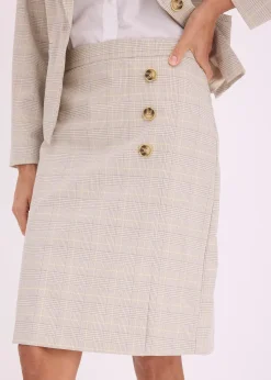 Jupe crayon à carreaux écossais