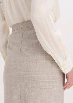 Jupe crayon à carreaux écossais