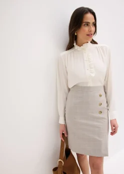 Jupe crayon à carreaux écossais