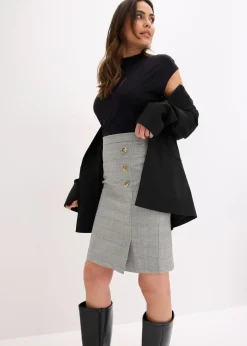 Jupe crayon à carreaux écossais