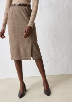 Jupe crayon en laine mélangée