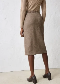 Jupe crayon en laine mélangée