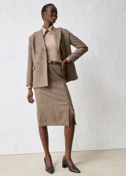 Jupe crayon en laine mélangée