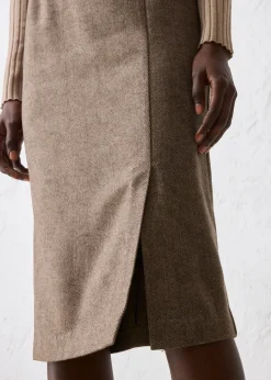 Jupe crayon en laine mélangée