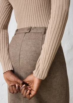 Jupe crayon en laine mélangée