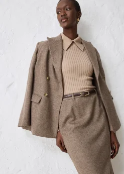 Jupe crayon en laine mélangée