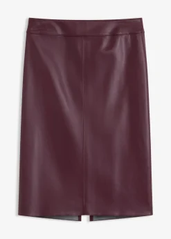 Jupe crayon en suédine, longueur genou