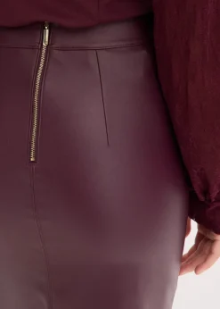 Jupe crayon en suédine, longueur genou