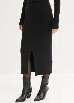 Jupe douce en fine maille de viscose mélangée