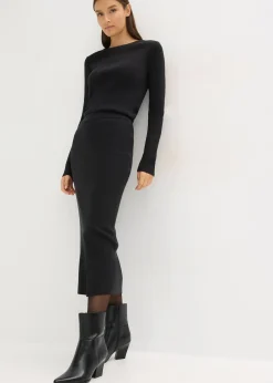 Jupe douce en fine maille de viscose mélangée