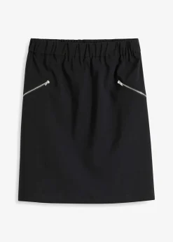 Jupe en bengaline à poches zippées