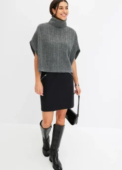 Jupe en bengaline à poches zippées