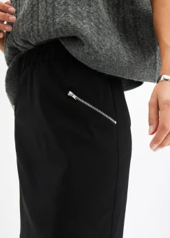 Jupe en bengaline à poches zippées