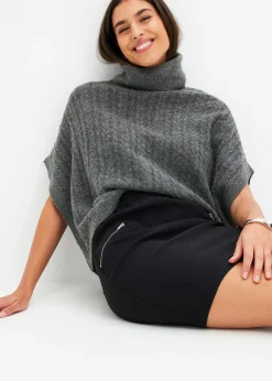 Jupe en bengaline à poches zippées