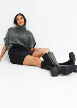 Jupe en bengaline à poches zippées