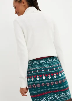 Jupe en coton extensible à imprimé norvégien