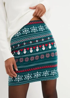 Jupe en coton extensible à imprimé norvégien