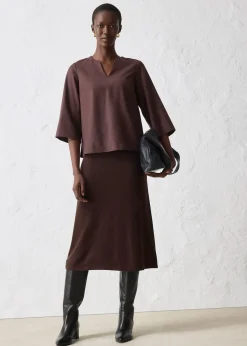 Jupe en fine laine mérinos