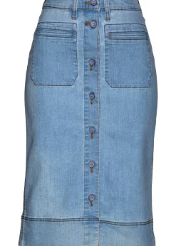 Jupe en jean à boutons