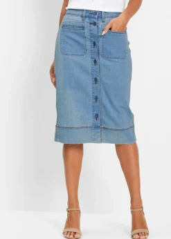 Jupe en jean à boutons