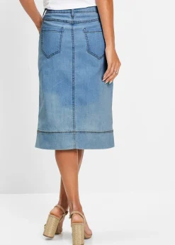 Jupe en jean à boutons