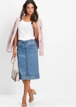 Jupe en jean à boutons