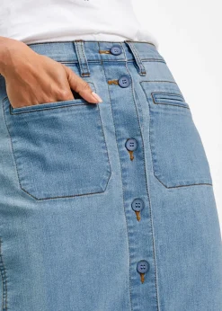 Jupe en jean à boutons