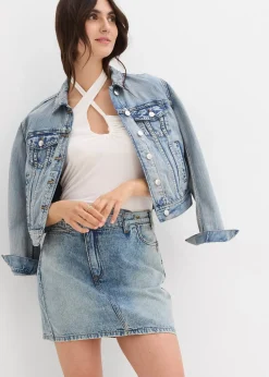 Jupe en jean à fermeture décalée asymétrique